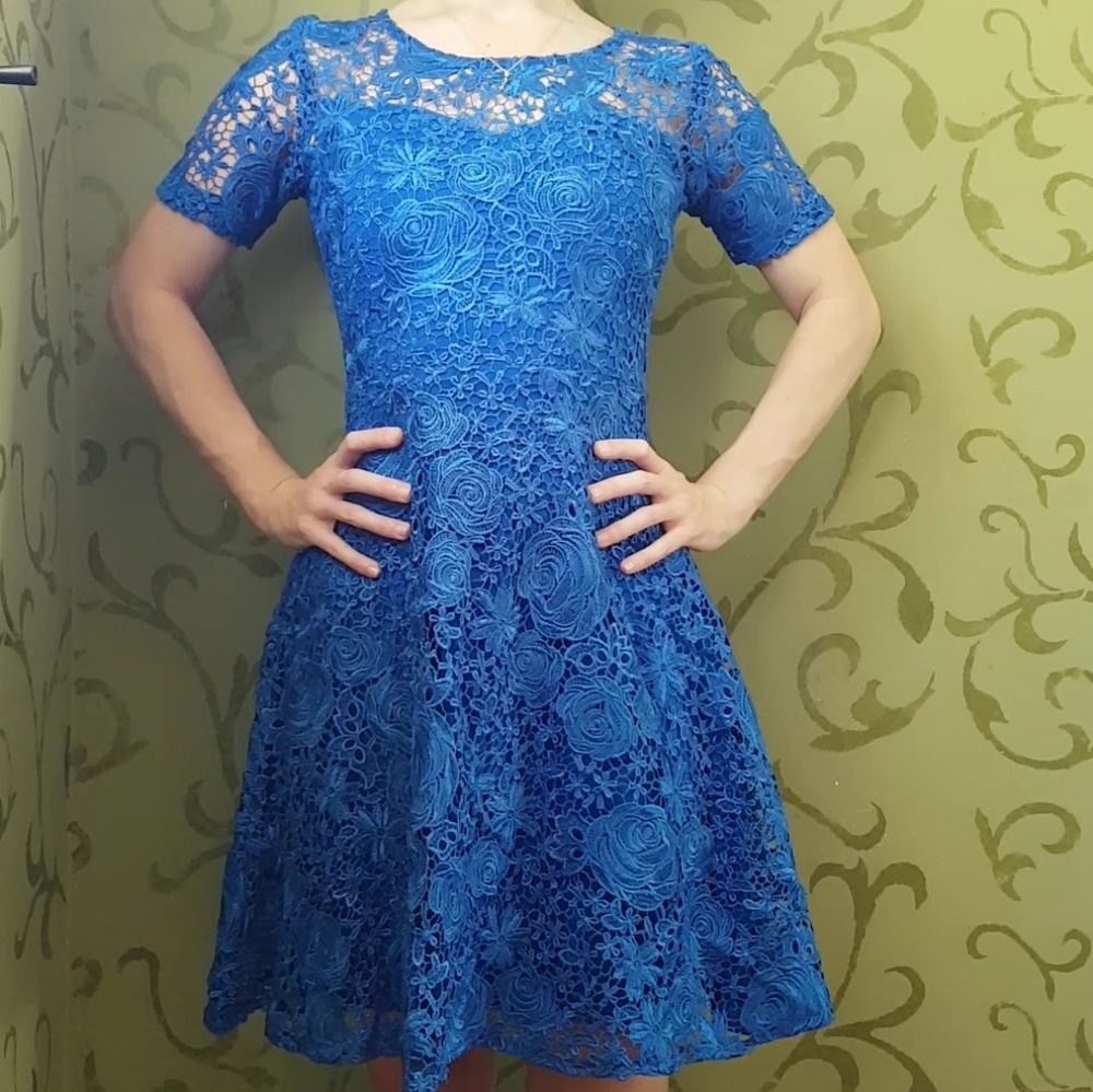 Handmade floral lace dress